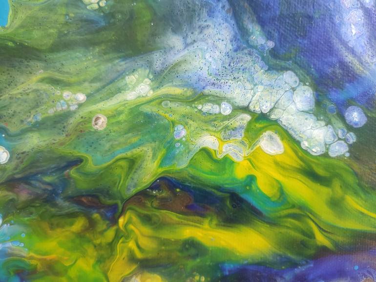 Original Fluid art Abstract Painting by Vafa Majidli