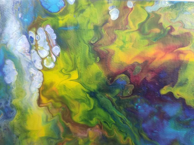 Original Fluid art Abstract Painting by Vafa Majidli