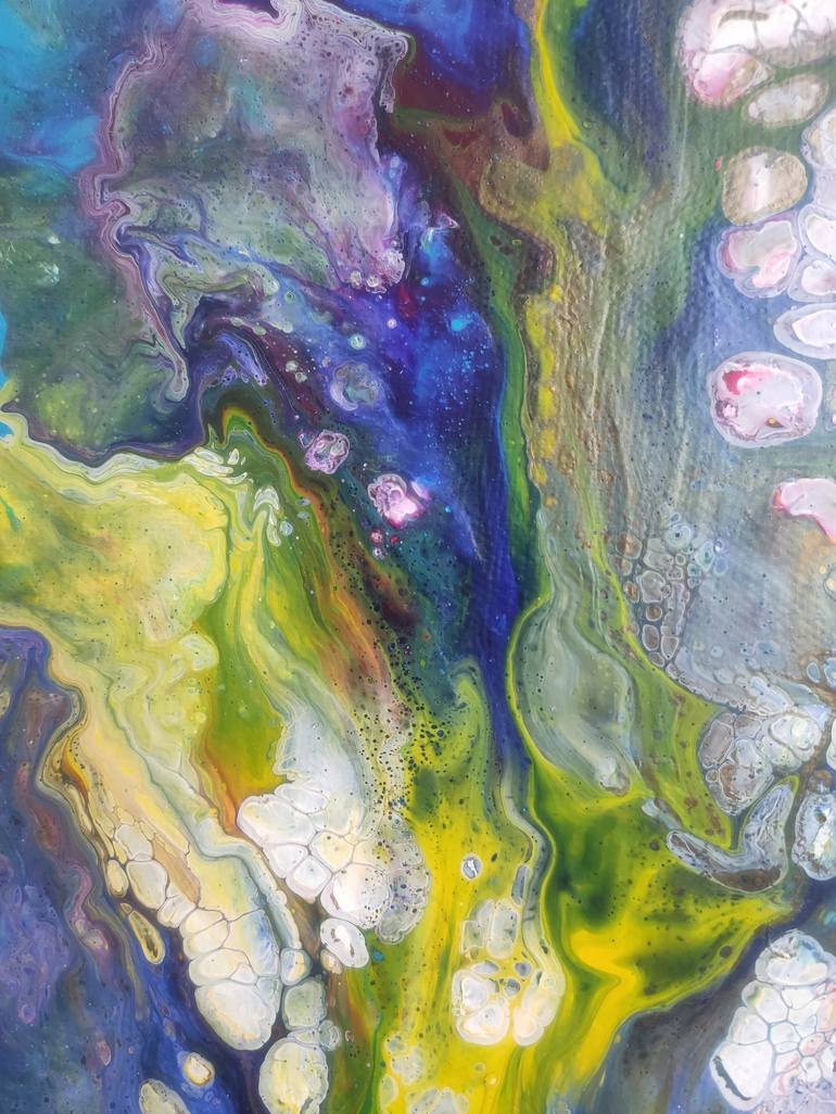 Original Fluid art Abstract Painting by Vafa Majidli