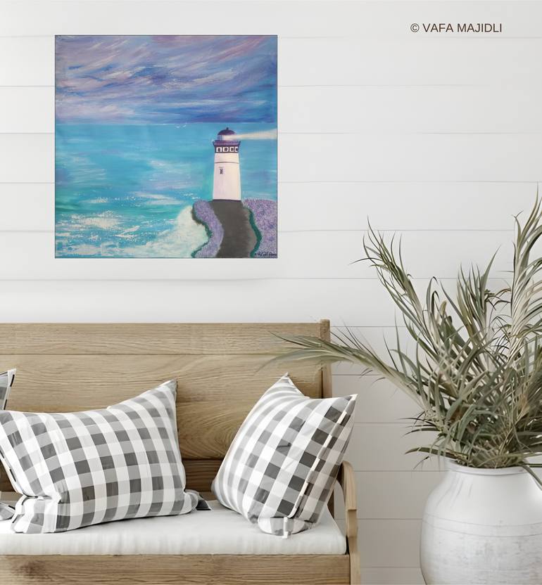 Original Abstract Expressionism Seascape Painting by Vafa Majidli