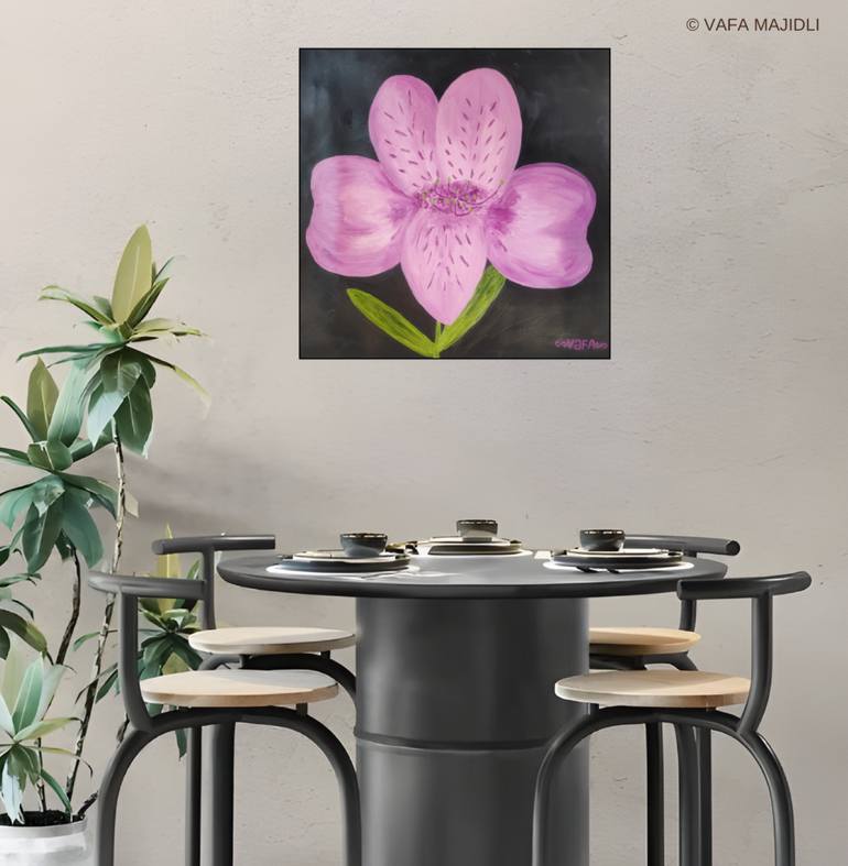 Original Color Field Painting Floral Painting by Vafa Majidli