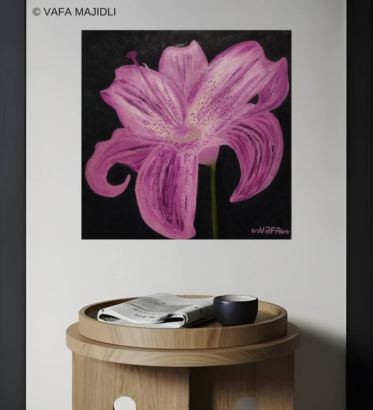 Original Minimalism Floral Painting by Vafa Majidli