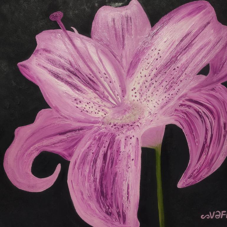 Original Minimalism Floral Painting by Vafa Majidli