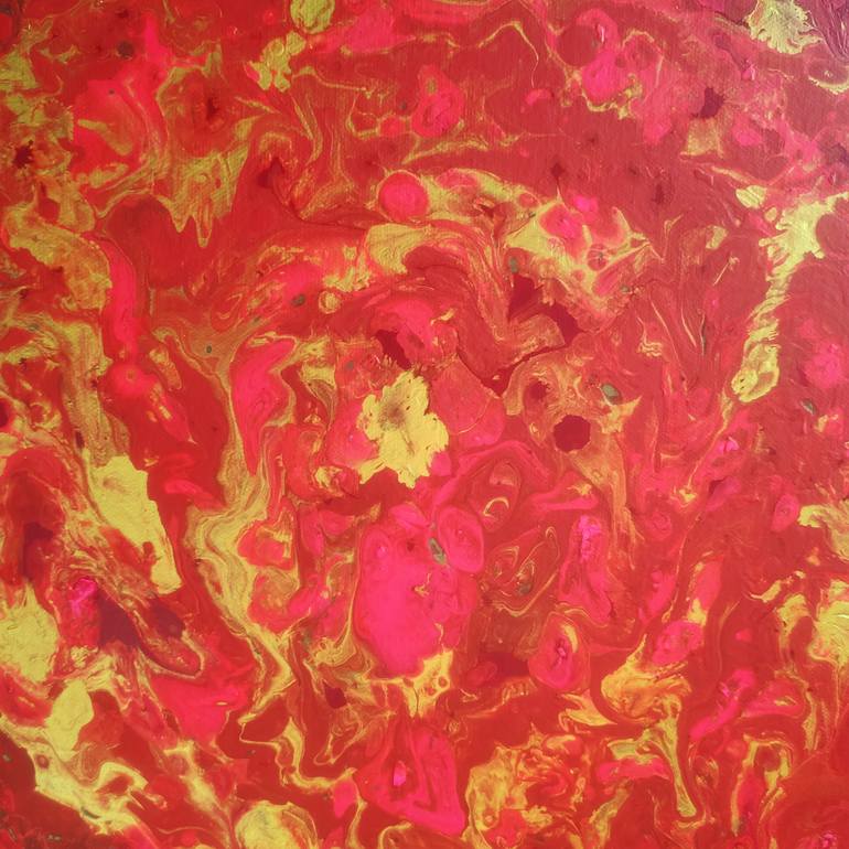 Original Abstract Expressionism Floral Painting by Vafa Majidli