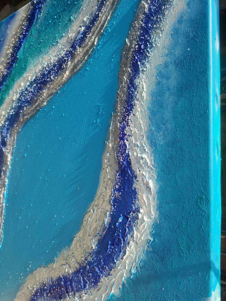 Original Minimalism Seascape Painting by Vafa Majidli
