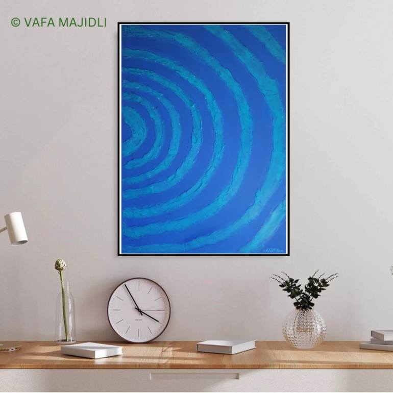 Original Abstract Seascape Mixed Media by Vafa Majidli