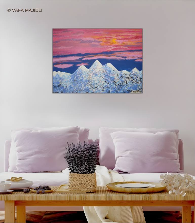 Original Art Deco Landscape Painting by Vafa Majidli