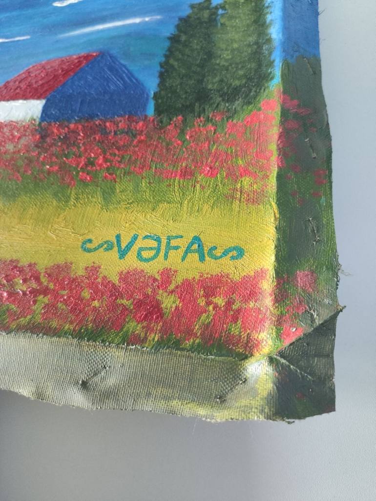 Original Color Field Painting Beach Painting by Vafa Majidli