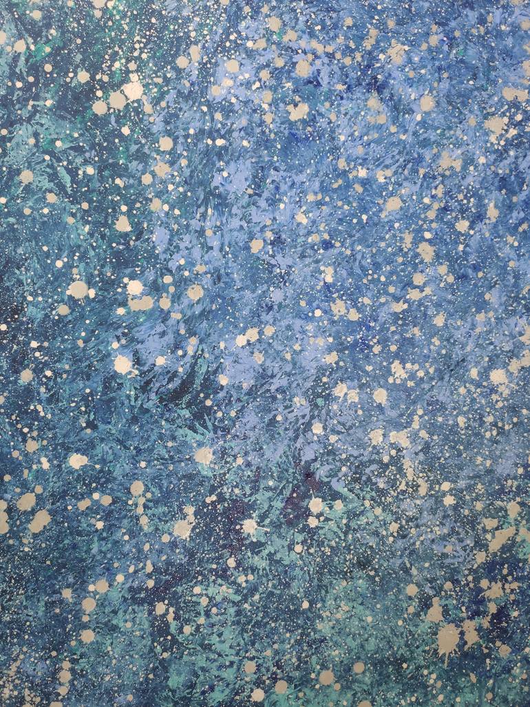 Original Abstract Expressionism Outer Space Painting by Vafa Majidli