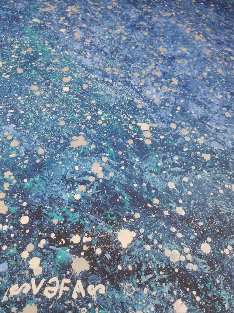 Original Abstract Expressionism Outer Space Painting by Vafa Majidli