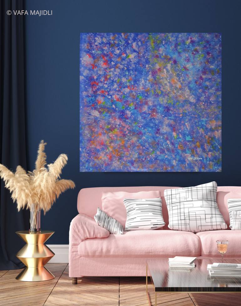 Original Abstract Expressionism Floral Painting by Vafa Majidli