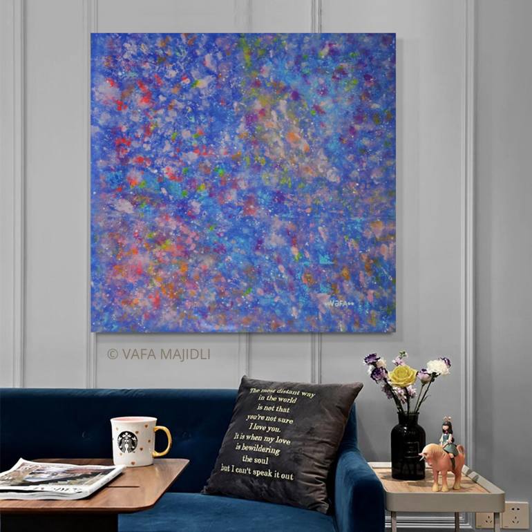 Original Abstract Expressionism Floral Painting by Vafa Majidli