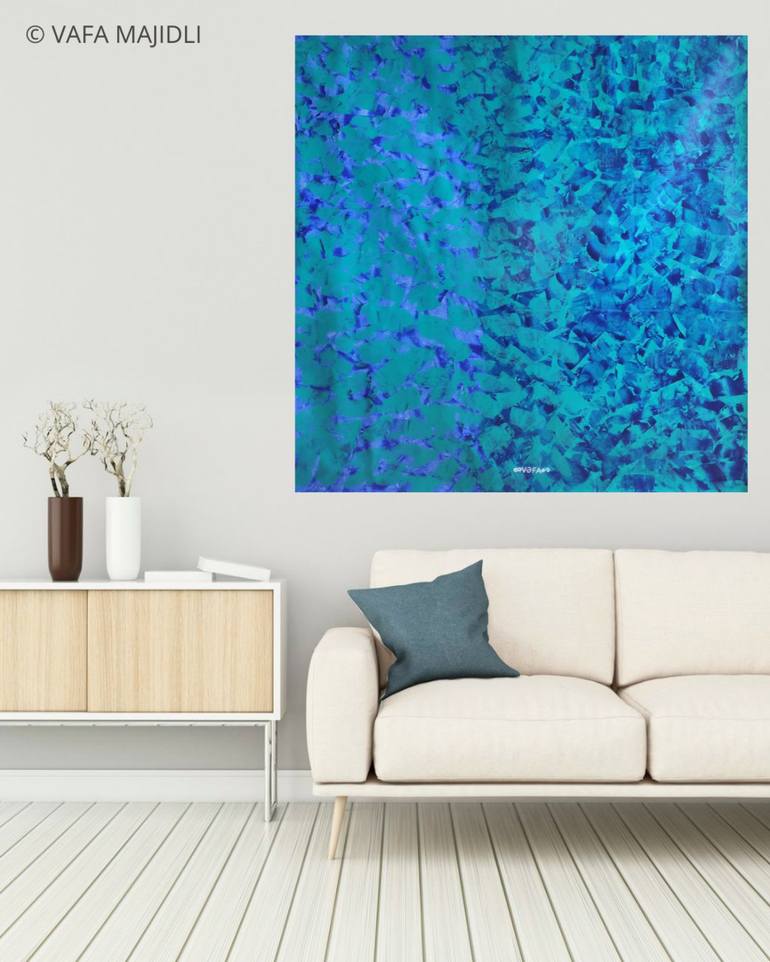 Original Abstract Expressionism Beach Painting by Vafa Majidli