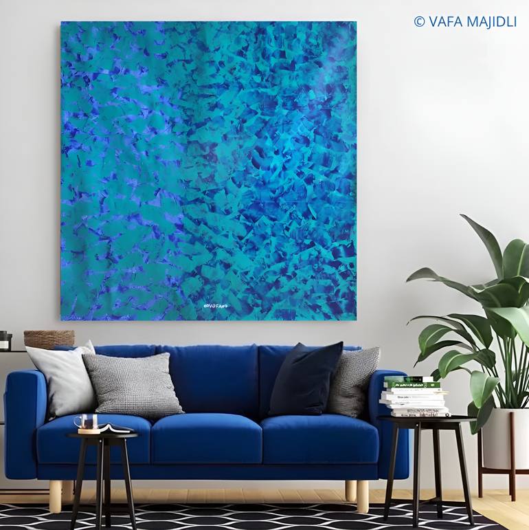 Original Abstract Expressionism Beach Painting by Vafa Majidli