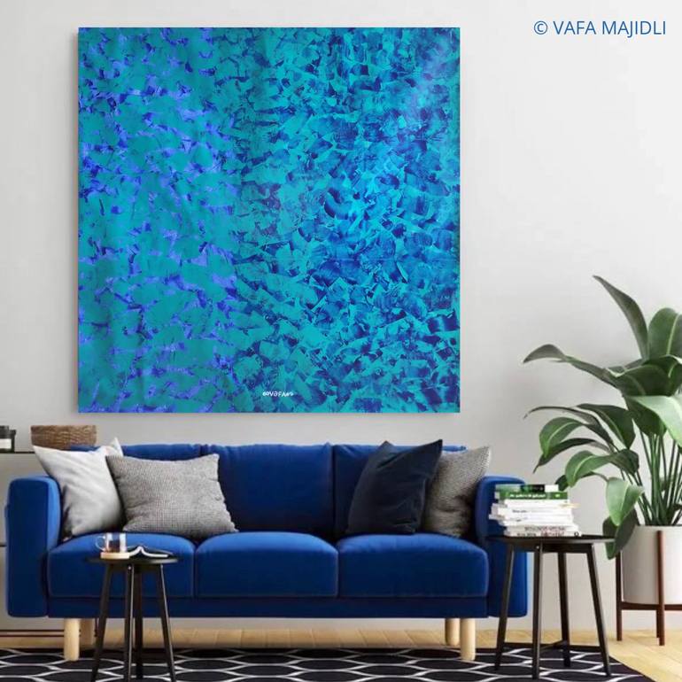 Original Abstract Expressionism Beach Painting by Vafa Majidli