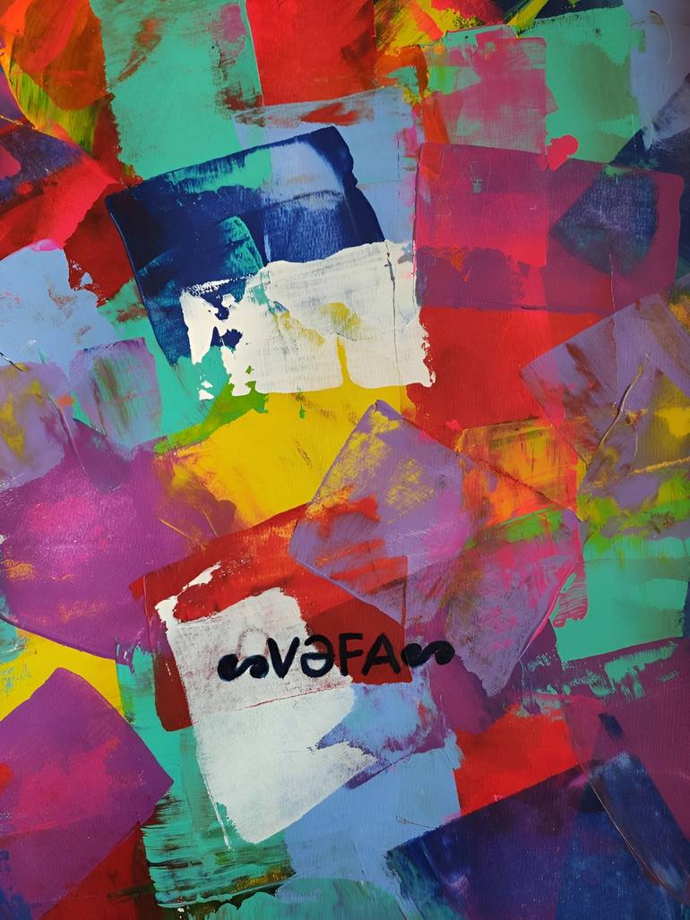 Original Abstract Expressionism Floral Painting by Vafa Majidli