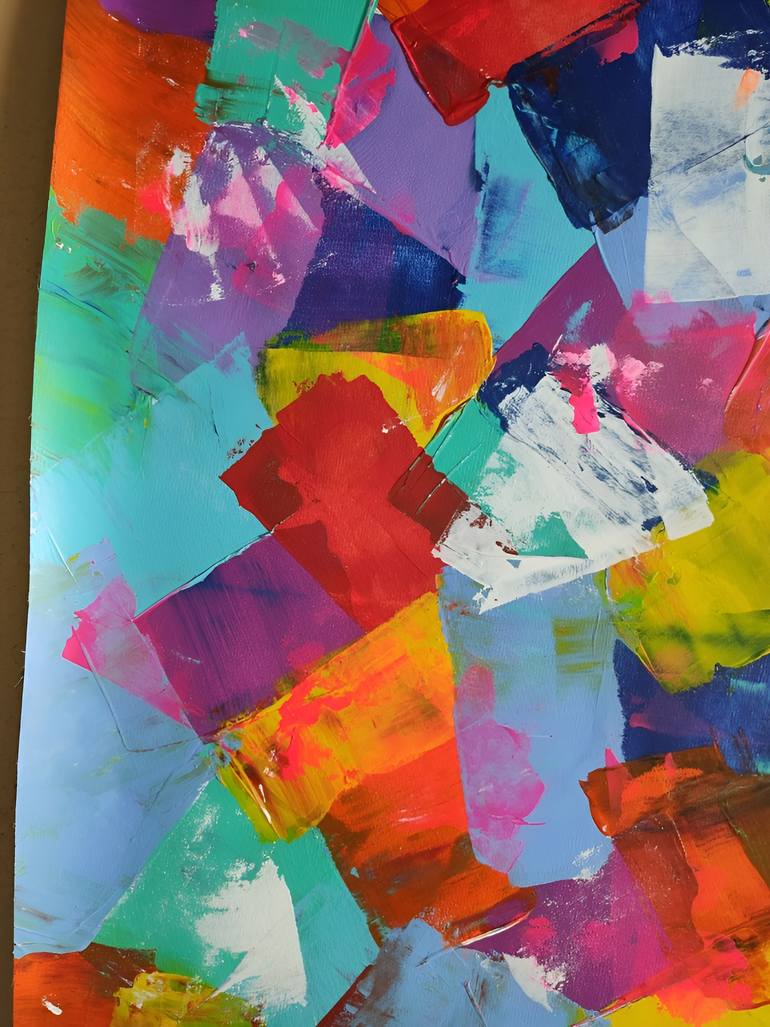 Original Abstract Expressionism Floral Painting by Vafa Majidli