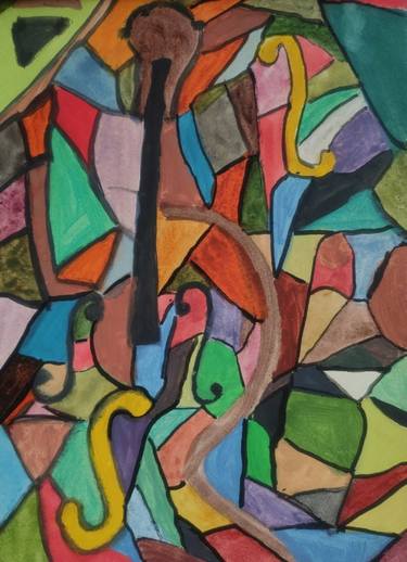 Print of Cubism Music Paintings by Vafa Majidli