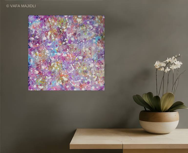 Original Abstract Expressionism Outer Space Painting by Vafa Majidli