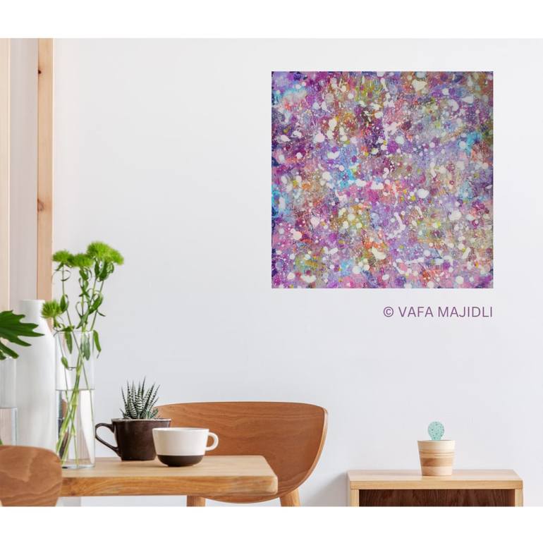 Original Abstract Expressionism Floral Painting by Vafa Majidli