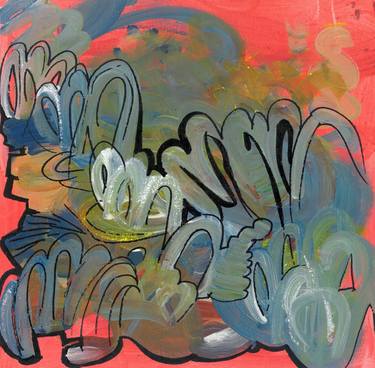 Original Abstract Expressionism Graffiti Paintings by Eva Adam