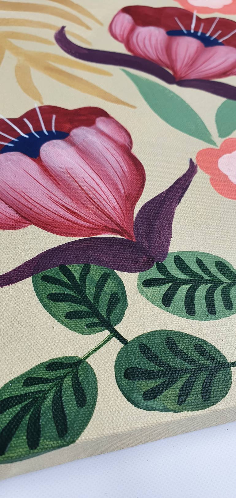 Original Art Deco Floral Painting by Valeria Cis