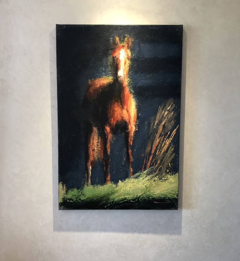 Original Figurative Horse Painting by Alexey Klimenko