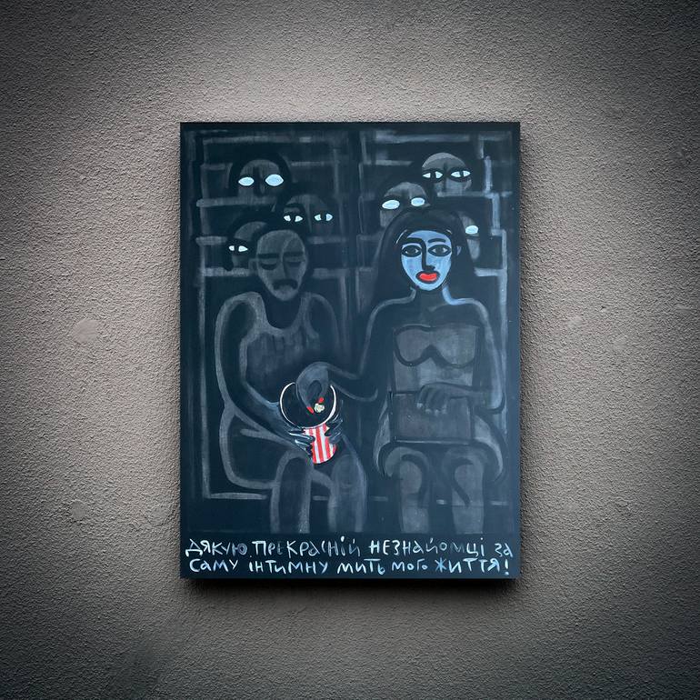 Original Black & White Erotic Painting by Sonya Hukaylo