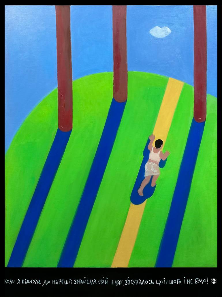 Original Women Painting by Sonya Hukaylo | Color Field Painting Art on Canvas | On the way