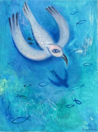 Original Color Field Painting Seascape Painting by Sonya Hukaylo