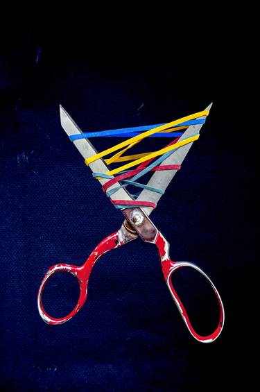 Red Scissors and Elastic Bands - Limited Edition of 25 thumb