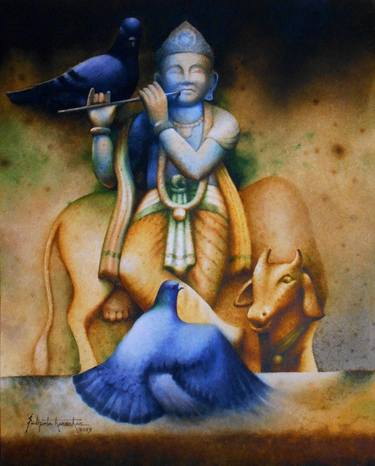 Original Photorealism Religious Painting by sudipta karmakar