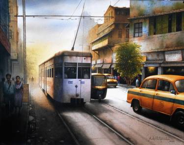 Original Photorealism Cities Painting by sudipta karmakar
