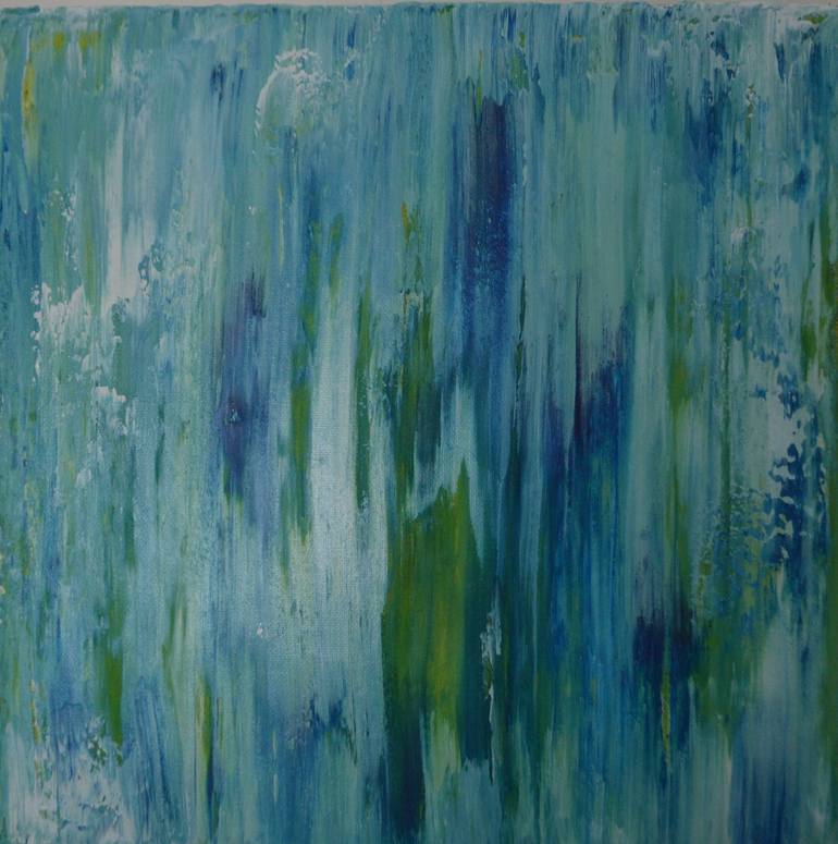 Falling greens Painting by Lina Novikova | Saatchi Art