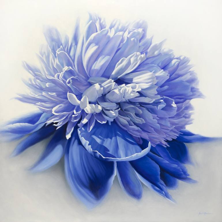 Big Blue Peony Painting by Krystii Melaine | Saatchi Art