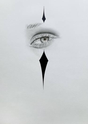Original Contemporary Geometric Drawing by Corina Rose