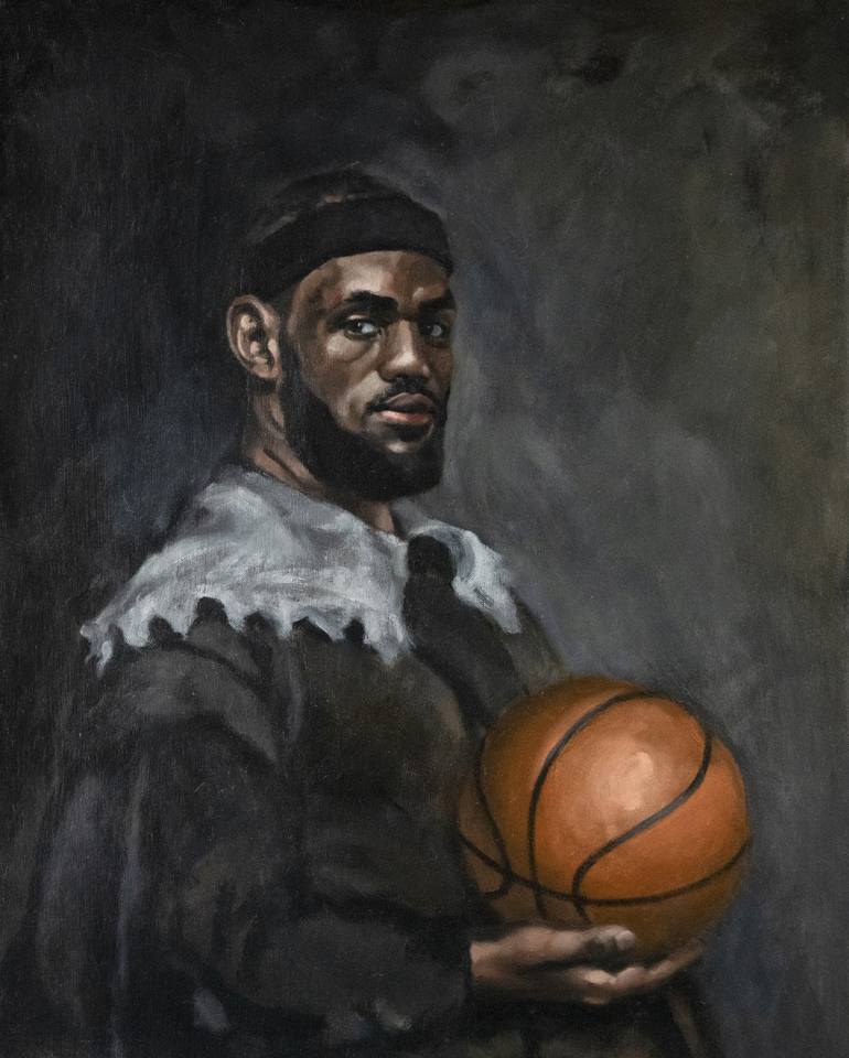 lebron james oil painting