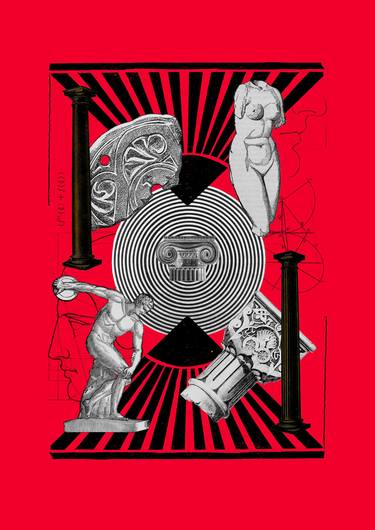 Original Dada Classical mythology Collage by Pawel Pacholec
