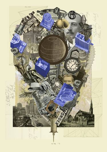Original Dada Cities Collage by Pawel Pacholec