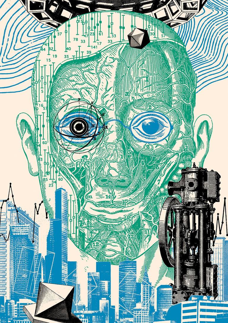 Print of Dada People Collage by Pawel Pacholec
