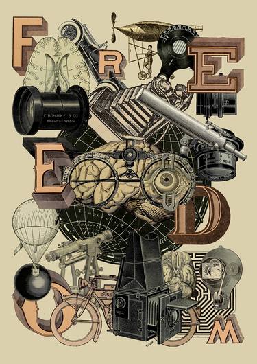 Original Dada Typography Collage by Pawel Pacholec