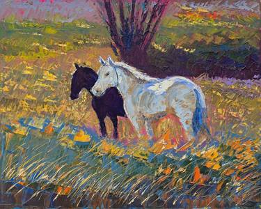 Original Impressionism Horse Paintings by Art Esmeralda Gallery
