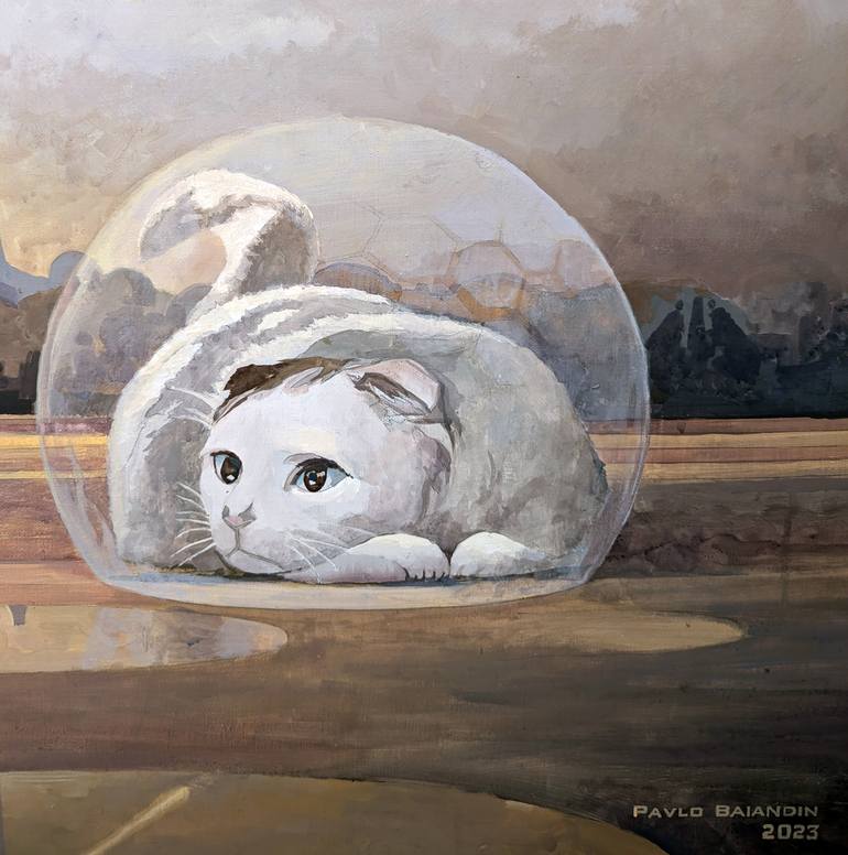 Original Futurism Fantasy Painting by Pavlo Baiandin