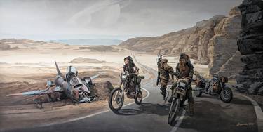 Original Fine Art Motorcycle Paintings by Pavlo Baiandin