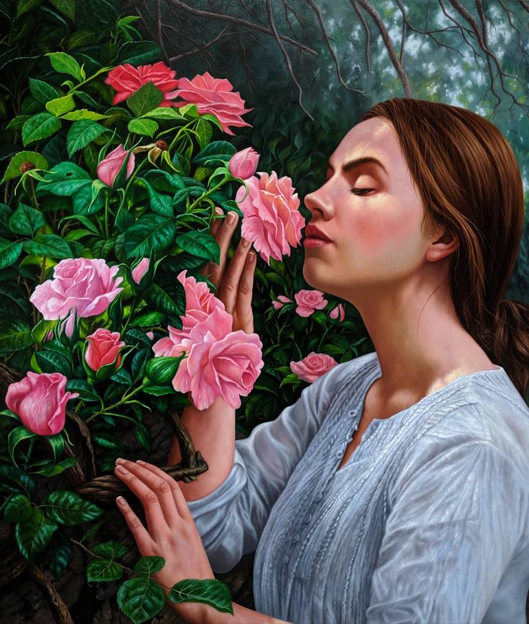 Original Realism People Painting by Shahen Aleksandryan