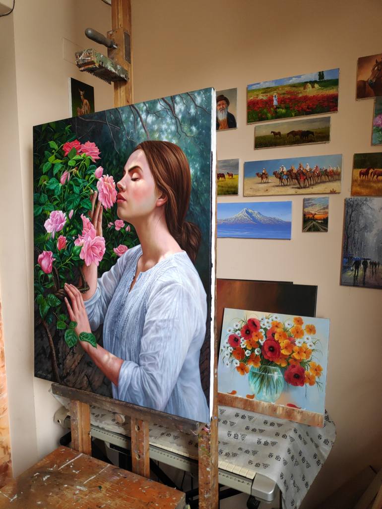 Original Realism People Painting by Shahen Aleksandryan