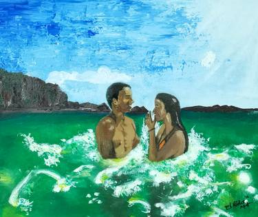 Original Beach Painting by Aikah Dindah