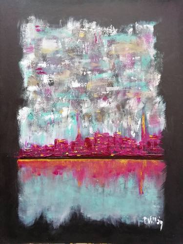Original Abstract Cities Paintings by Pepe Villan