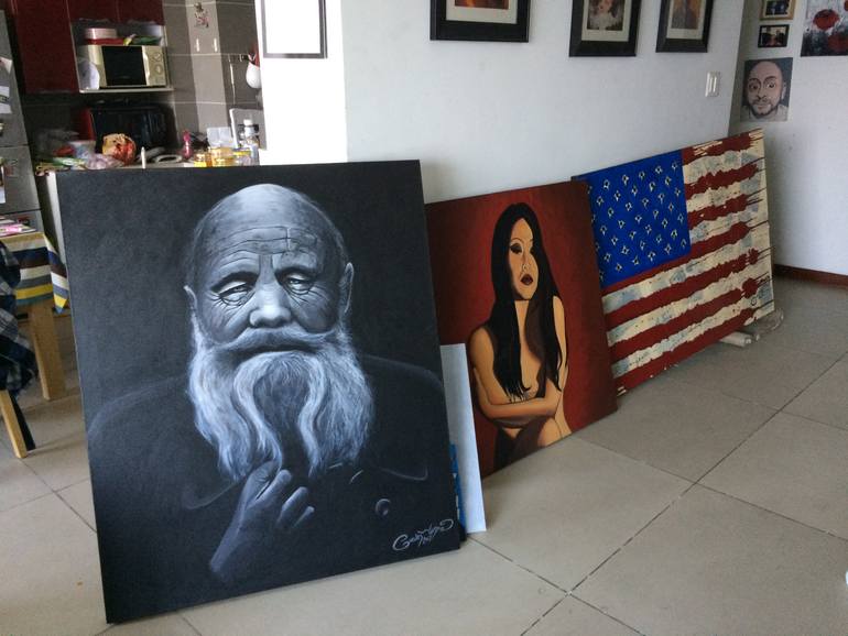 Original Photorealism People Painting by Gav Munro