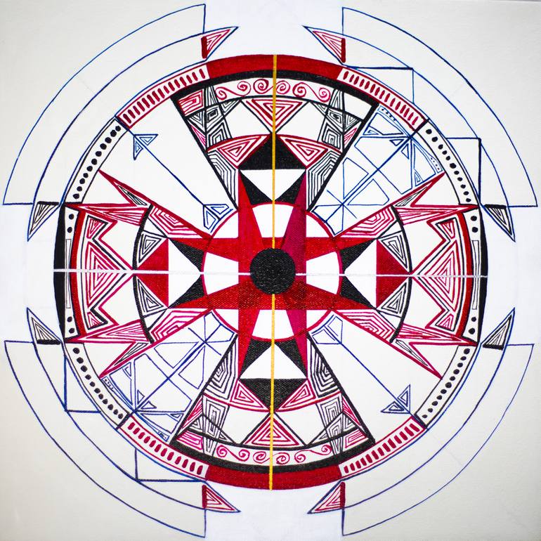 Original Abstract Geometric Painting by Favio Caraguay